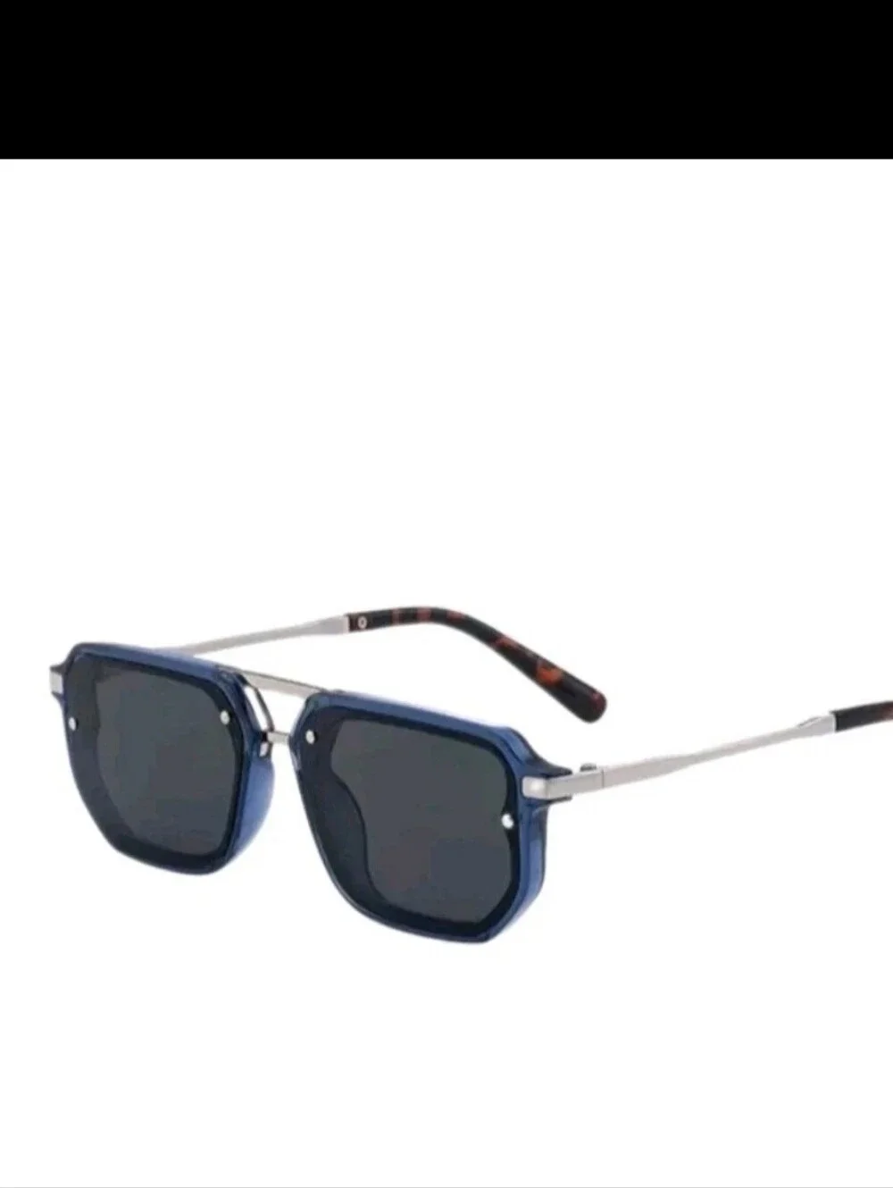 Men's Navy Blue Square Sunglasses - Polarized UV Protection